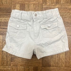 Faded Glory Baby Khaki Tan Shorts With Paisley Floral Button Size 18M